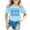 1-Blue409, variant on Girls Classic Western Cowgirls T Shirt Casual Graphic O Neck Short Sleeve Tee, Sizes 0-13