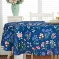 thumbnail image 5 of Blue Flowers Oval Tablecloth 54x72in for Oval Table Waterproof Floral Table Cloths for Dining Room Indoor Outdoor Table Cloth, 5 of 6