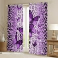 thumbnail image 2 of jejeloiu Leopard Cheetah Pattern Curtains and Drapes,Purple Glitter Print Black Out Curtains,Beauty Butterfly Butterflies Curtains Pack of 2 (52x63 Each) For Boys Girls,Luxury Bedroom Decor, 2 of 6