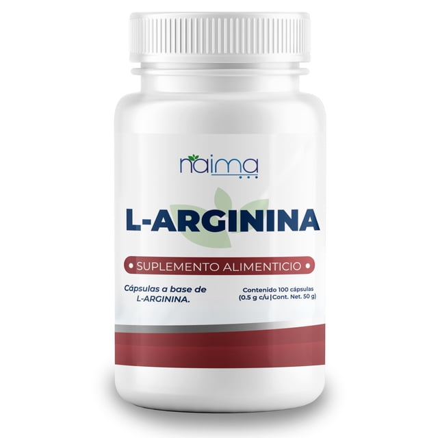 NAIMA L-Arginina, 100 Cápsulas | Suplemento Alimenticio 100% Puro y Natural| Rendimiento Físico, Suplemento Energético| | Sin Aditivos