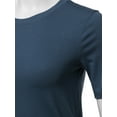thumbnail image 4 of A2Y Women's Basic Solid Premium Cotton Short Sleeve Crew Neck T Shirt Tee Tops Midnight L, 4 of 6