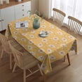 thumbnail image 2 of Yellow Daisy Flower Retro Pattern Rectangle Tablecloth 60"x84",Waterproof Polyester Rectangle Table Cloth, Wipeable Spillproof Polyester Tablecloth for Dining, Camping, Indoor and Outdoor, 2 of 5