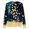 thumbnail image 5 of Mikilon Women 3/4 Sleeves Casual Shirts Pullover Loose Tunic Tops Print O-Neck Blouse, 5 of 5