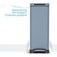 thumbnail image 3 of Home Zone Living 12 Gallon Slim Stainless Steel Kitchen Trash Can with Step Pedal and Soft Close Lid, Slate Blue, 3 of 8