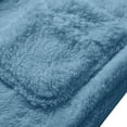thumbnail image 7 of Women's Double Sided Plush Knee Length Robe, Belted Shawl Collar Bathrobe with Pockets, Soft Flannel Sleepwear, Cozy Long Loungewear, Warm Fleece Open Front Gown Dark Blue One Size, 7 of 7