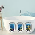 thumbnail image 1 of Underwater Bathtub Sticker Bathroom Decoration Wall Sticker | Self-Adhesive Space Module Bathroom Toilet Sticker | Removable Pvc Mural for Tub, Tile, Shower, and Pool | Blue Sea Print for Home, 1 of 8