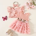 thumbnail image 6 of Staki Newborn Baby Girl Flower Dress Toddler Boho Tutu Tulle Dress Princess Wedding Birthday Party Dresses for Girls(Pink,12-18 Months), 6 of 9