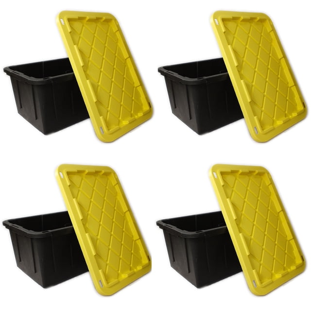 4 Cajas de Plastico Uso Rudo 27 Galones Amarillo FoodKeepers FOOD KEEPERS Master