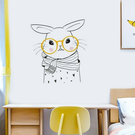 Comaie Creative cartoon animal bear rabbit wall stickers black and white simple painting children bedroom kitchen closet room door decoration | Walmart Canada Comaie Creative cartoon animal bear rabbit wall stickers black and white simple painting children bedroom kitchen closet room door decoration | Walmart Canada