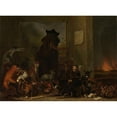 thumbnail image 2 of Cornelis Saftleven 14x11 Black Ornate Wood Framed Double Matted Museum Art Print Titled: Satire on the Trial of Johan Van Oldenbarneveldt (1663), 2 of 5