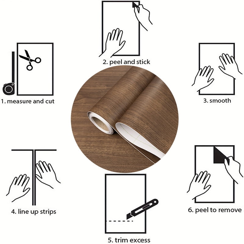 PP wood grain Peel-and-Stick Wallpaper PVC-Free, Self-Adhesive Washable Vinyl Roll Light, Eco Friendly Accent Wall Furniture Decor for Bedrooms Nursery