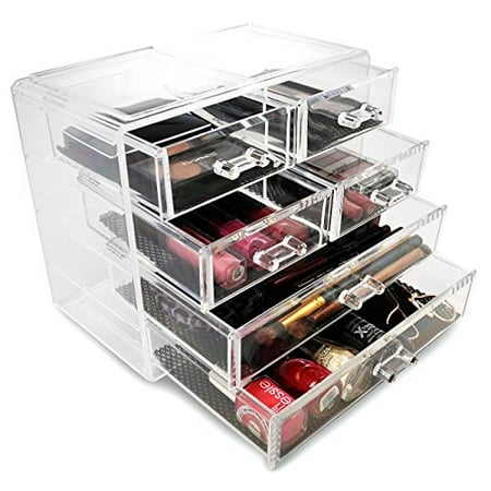 Sorbus Acrylic Cosmetics Makeup And Jewelry Storage Case Display