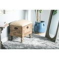 thumbnail image 2 of DecMode Wood Floral Intricately Carved Storage Stool with Cream Burlap Top, Beige, 2 of 9