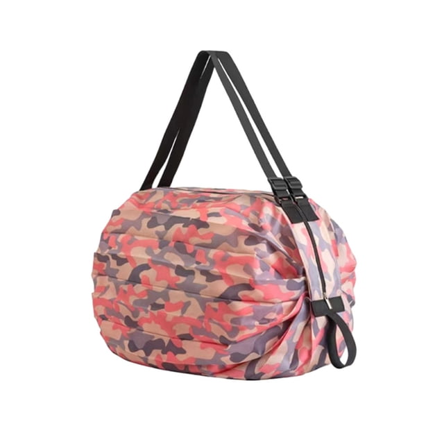 Decodeary Sac de Courses Imperméable pour Jours de Pluie avec Confiance Sac de Courses Réutilisable pour Voyage Sac de Plage camouflage Rose 1Ensemble