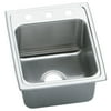 Elkay DLR172010MR2 Gourmet Lustertone Stainless Steel Single Bowl Top Mount Sink with MR2 Faucet Holes