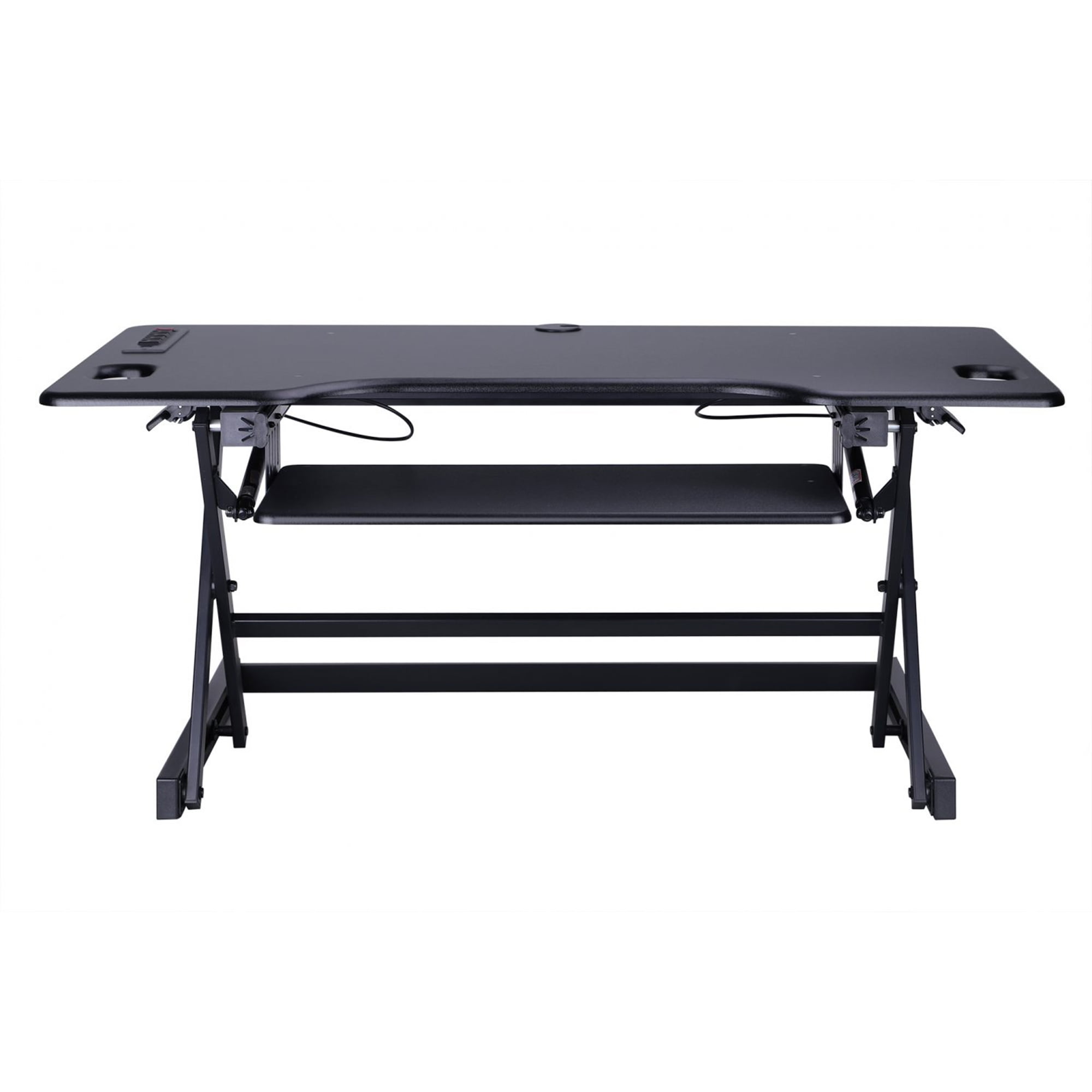 Rocelco 46 Inch Standing Desk Converter and Adjustable Triple Monitor Mount