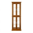 thumbnail image 6 of Walnut 6-Tier Lighted Curio Cabinet (Tempered Glass Doors+Adjustable Shelves, Mirrored Back, 15LBS/Shelf Display Cabinet), 6 of 19