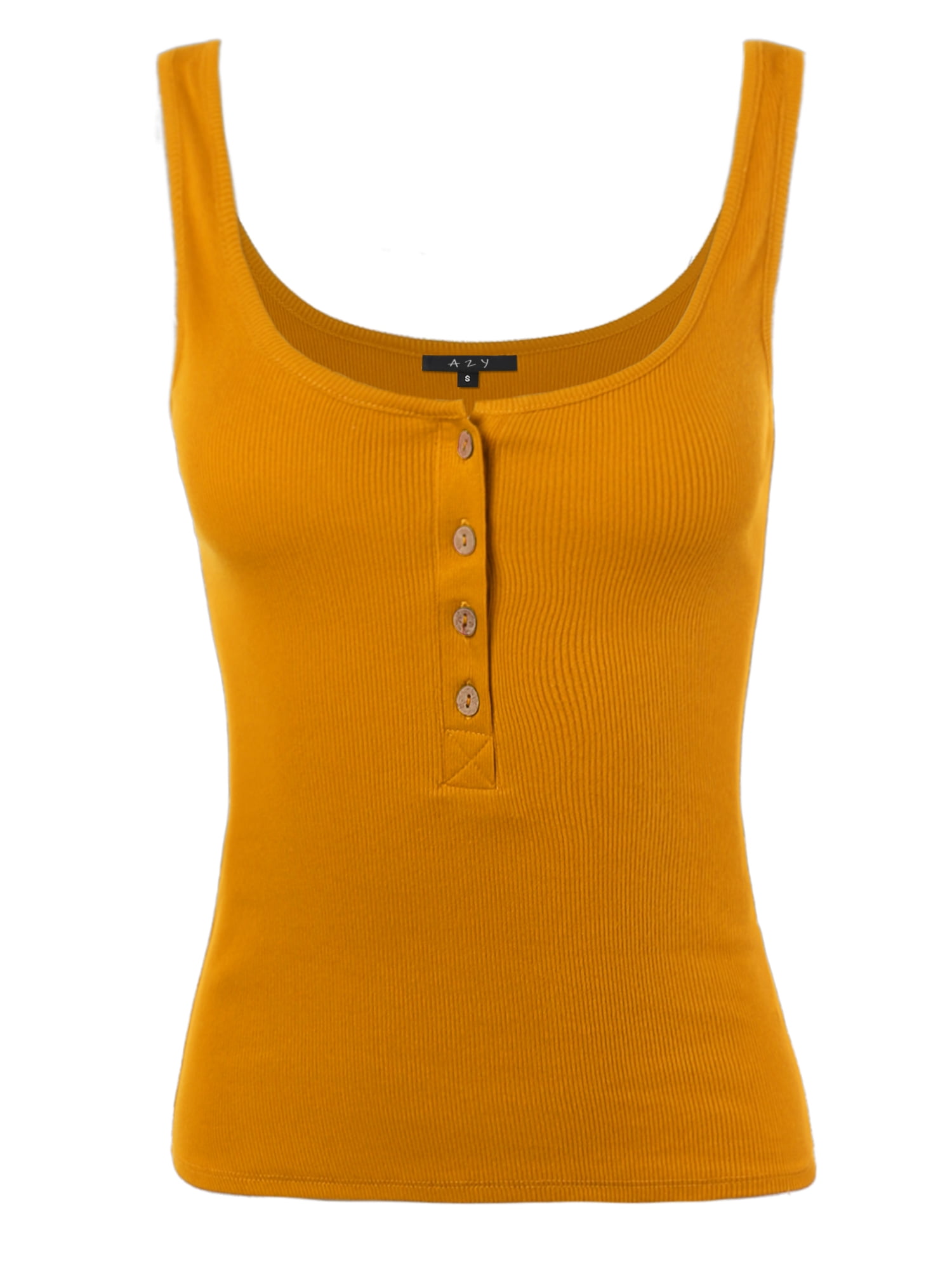 A2Y - A2Y Women's Ribbed Henley Scoop Neck Sleeveless Tank Top New ...