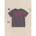 thumbnail image 2 of SUNSIOM Mother Daughter Matching Clothes, Letter Embroidery Short Sleeve Round Neck Romper T-Shirt for Summer, 2 of 7