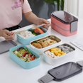 thumbnail image 3 of Lunch Box Kitchen Work Student Outdoor Travel Microwave Heating Food Container Bento Box Storage Snacks Boxes-B, 3 of 8