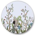 thumbnail image 2 of Designart - Border With Cranes & Peonies In Chinoiserie Style - Traditional Metal Circle Wall Art, 2 of 5