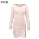 thumbnail image 2 of Dinheiro Vestido de Manga Sexy para Mujer Vestidos Cortos con Cuello en V y Espalda Cortada,M, 2 of 7