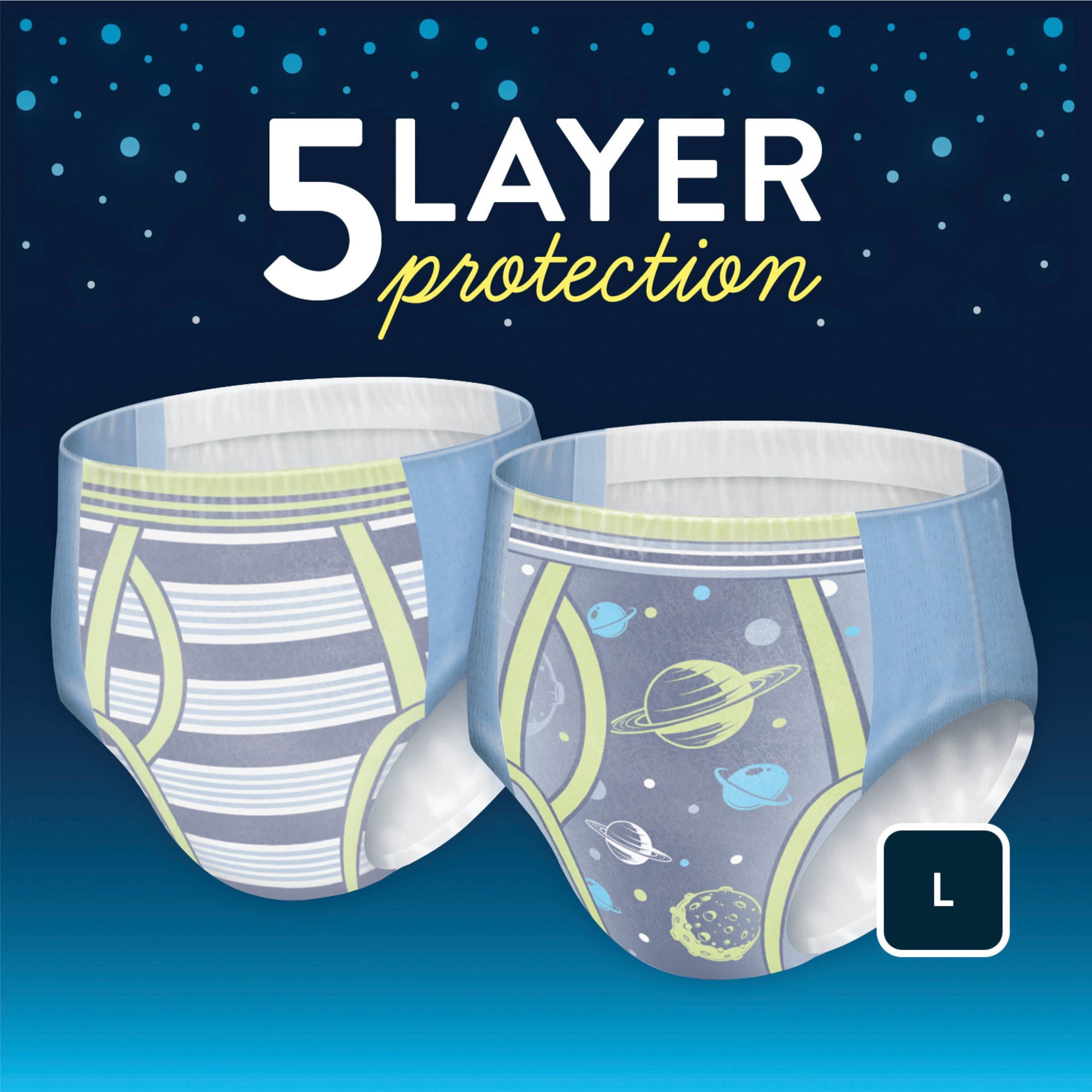 (4 pack) Goodnites Boys Nighttime Bedwetting Underwear, L (68-95 lbs), 11 Count (Select for More)