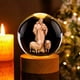 thumbnail image 3 of Luz Nocturna Cristal Brillante, Figuras Religiosas Grabadas, Base Led Madera, Elegante Decoración de Escritorio, Iluminación Multiusos, Regalo para Fiestas, Cristal 6 Cm + Soporte., 3 of 7