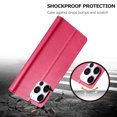 thumbnail image 4 of for iPhone 16 Pro Flip Wallet Case, Classic Card Slots Kickstand Strong Magnetic Premium PU Leather Drop Protective Shockproof Phone Case for iPhone 16 Pro, Rose, 4 of 7