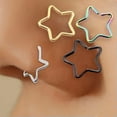 thumbnail image 2 of HOOUN 1pc Star Shape Fake Nose Ring Hoop Septum Rings Stainless Steel Nose Piercing-Gold, 2 of 7