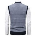 thumbnail image 6 of Chiccall Men's Sleeveless V Neck Pullover Sweater Slim Fit Casual British Style Stiped Sweater Vest, 6 of 8