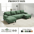 thumbnail image 3 of 112" U-Shaped Chenille Sectional Sofa with Double Chaise Loungers - Sectional Couches Modular Design for Living Rooms and Apartments - Green, 3 of 7