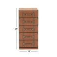 thumbnail image 5 of DecMode 16" x 35" Brown Wood Faux Leather 5 Drawers Chest with Buckle and Strap Detailing, 1-Piece, 5 of 15