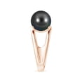 thumbnail image 3 of Angara Solitaire Tahitian Cultured Pearl Double Shank Ring in 14K Rose Gold for Women | June Birthstone Jewelry for Her, 3 of 8