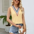 thumbnail image 3 of Mittory Women Eyelet Tops V Neck Embroidered Tank Lace Cutout Blouses Tee Sleeveless Shirt Casual, 3 of 7