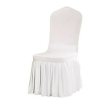 Tunhigl Stretch Velvet Dining Chair Covers, Ultra-Soft Jacquard Slipcovers, Elastic Fit 14-20" Seat, Machine-Washable, Spandex Polyester, Home Office Wedding Decor White