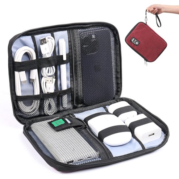 Luxtude Electronics Organizer, Cable Organizer, Cord Storage/Cable Storage/Charger Storage, Portable Tech Bag&Charger Pouch, Compact Cord Pouch&Tech