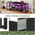 thumbnail image 4 of Uforic LED TV Stand for 70 Inch TV, Rustic Entertainment Center TV Console w/Power Outlets,Black, 4 of 9