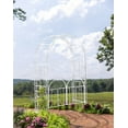 thumbnail image 2 of Evergreen Montebello Iron Garden Arbor with Gate, White- 53 x 84 x 23 Inches Fade and Weather Resistant Outdoor Decor, 2 of 9