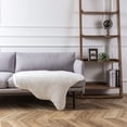 thumbnail image 2 of Deluxe Soft Faux Rabbit Fur Collection Asymmetrical Decorative Home Decor Modern Area Rug, White, 2 of 4