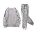 thumbnail image 2 of GILIGEGE Two Piece Sets for Women Women's Fashionable Sports Casual Solid Color Jacket Sweatshirt Trousers Round Neck Suit F L, 2 of 6