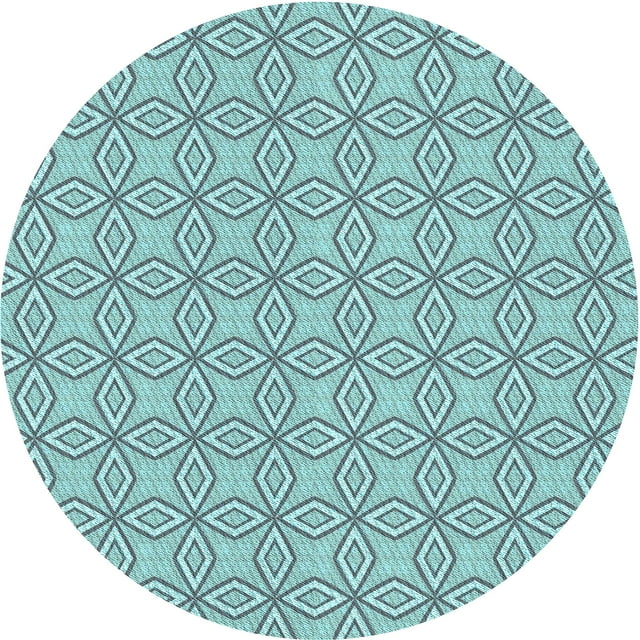 Ahgly Company Tapis Rond Lavable en Machine Intérieur Transitionnel Vert Profond, 6 Pieds Rond