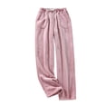 thumbnail image 5 of WTOBBY Women's Plush Sleep Pants with Solid Color Design, Soft Elastic Waist Pajama Bottoms with Two Pockets, Comfortable Pajama Pants for Women,Pink S, 5 of 7