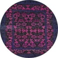 thumbnail image 1 of Ahgly Company Machine Washable Indoor Round Abstract Purple Haze Purple Area Rugs, 3' Round, 1 of 7