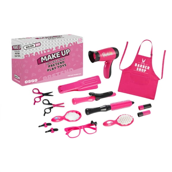 SIYTUAU Children Play House Hairdressing Toys Set Girl Jewelry Handbag Barber Store Combing Set Boys Girls Educational Toys Gifts Hot Plastic Pretend Play Toy Hairdressing Set For Girls