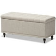 thumbnail image 4 of Baxton Studio Kaylee Modern Classic Beige Fabric Upholstered Button-Tufting Storage Ottoman Bench, 4 of 4