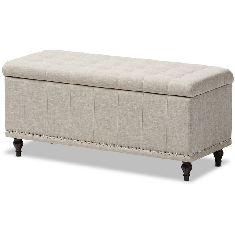 Baxton Studio Kaylee Modern Classic Grayish Beige Fabric Upholstered Button-Tufting Storage Ottoman Bench Baxton Studio Kaylee Modern Classic Grayish Beige Fabric Upholstered Button-Tufting Storage Ottoman Bench