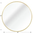thumbnail image 5 of 42 Inch Gold Metal Framed Round Shatterproof Bathroom Mirror with Easy Install Reinforced Hooks for Modern Wall Decor, 5 of 9