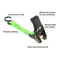 thumbnail image 3 of Boat Trailer Transom Tie Down Straps 1"x5', 1763lbs Ratchet Adjustable Straps with S Hook, Green, 3 of 7