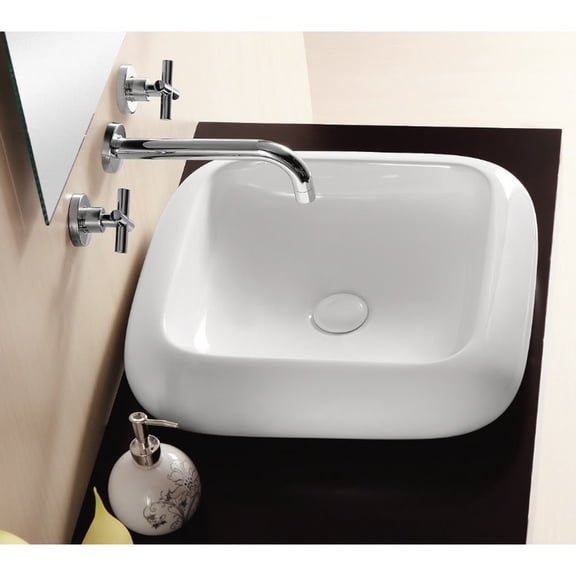 Nameeks Ca412 Caracalla 19-1/11" Ceramic Vessel Bathroom Sink - White